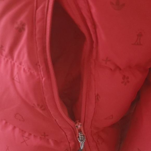 Adidas red down filled bomber jacket - Picture 3 of 13